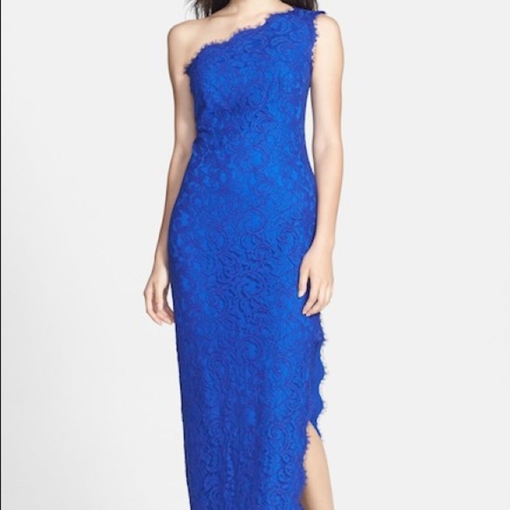 Tadashi Shoji One shoulder gown